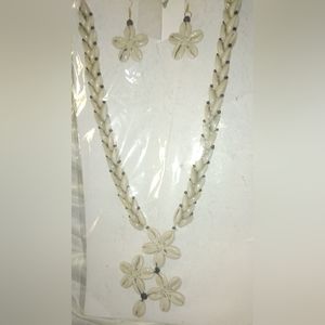 African style seashells matching necklace and earrings set